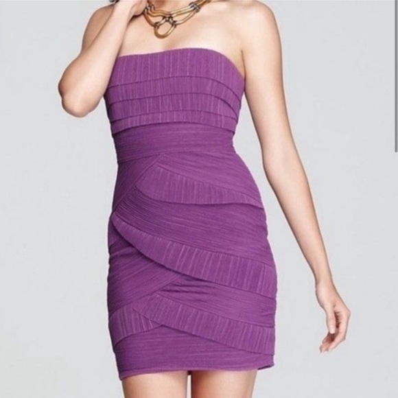 BCBG MAX AZRIA Bandage Dress Herve Leger‎ Dark Orchid Jorie Strapless maxazria - Picture 1 of 5